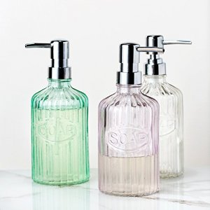 Amici Home Basin Soap Pump, Clear, 16oz, Set of 2