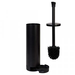 Zenna Home, Matte Black Smart Accessories NeverRust Rustproof Easy Clean Toilet Bowl Brush Holder (EBH1ALBKL)