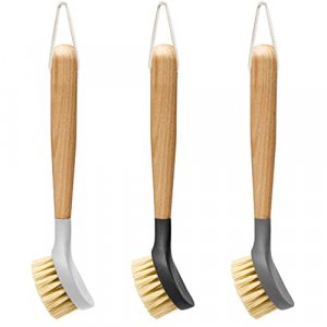 Klickpick Home Pack of 3 Dish Cleaning Bamboo Dish Brush for Kitchen Pot Pan Dish Cleaning Brushes