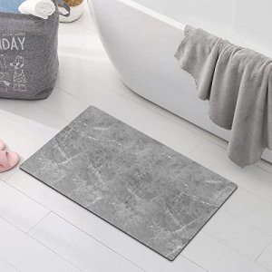 Grey Marble Bath Mats Quick Dry Absorbent Floor Rugs Napa Skin