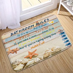 DIFNARY Rustic Barn Wood Rainbow Bathroom Rugs Soft Bath Rugs Non Slip, Washable Cover Floor Rug Absorbent Carpets Floor Mat Home Decor for Kitchen Bedroom(