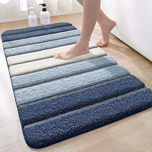 UNIBATH Leaves Bathroom Runner Rugs Long Bathroom Rug Green Extra Large  Bath Runner Rugs for Bathroom Non Slip Microfiber Absorbent Washable Area