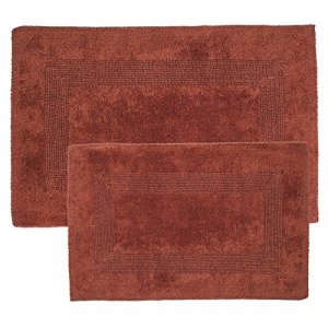 Lavish Home 100% Cotton Reversible Long Bath Rug - Brick