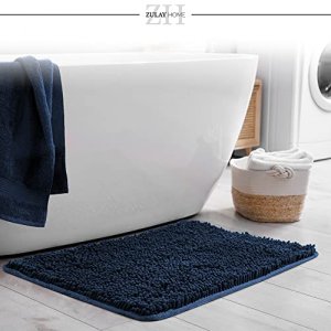  RORA Gray Bathroom Rugs Non Slip Small Bath Mat for