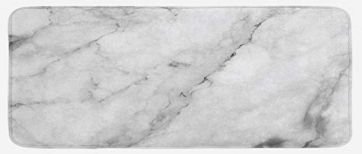 Ambesonne Marble Kitchen Mat, Granite Surface Motif Sketch Nature Effect and Cracks Antique Style Image, Plush Decorative Kitchen Mat with Non Slip B
