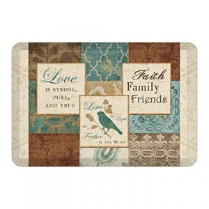 Laural Home Faith, Family & Friends Kitchen Mat, Beige