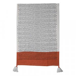 Foreside Home & Garden Multicolored Polk Dot 27 x 18 Inch Screen Printed Kitchen Tea Towel with Hand Sewn Tassels