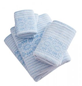 Laura Ashley Home 6pc Towel Set 100% Terry Cotton, Oeko-Tex Certified, Super Soft & Absorbant, Medium-Weight, 6 Piece, Forever Eyelet