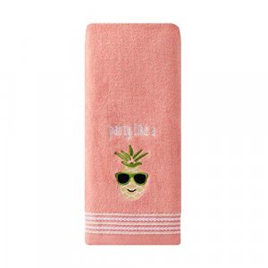 SKL HOME by Saturday Knight Ltd. Party Pineapple 2 Pc Hand Towel Set, Coral Pink