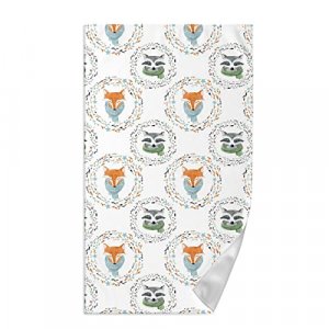 VunKo Cute Fox Raccoon Kitchen Dish Towel Soft Highly Absorbent Watercolor Hand Towel Home Decorative Multipurpose for Bathroom Hotel Gym and Spa 15.