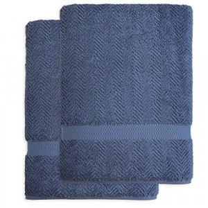 Linum Home Textiles Herringbone 100% Turkish Cotton Bath Sheet (Set of 2)