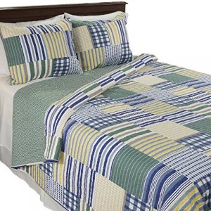 Lavish Home Lynsey 3 Piece Quilt Set-Full/Queen, Multicolor