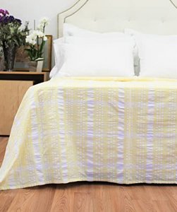 CGG Home Fashions Seersucker Plaid Bedspread King Yellow
