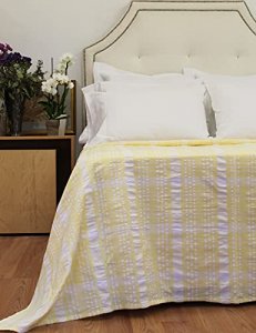 CGG Home Fashions Seersucker Plaid Bedspread King Yellow