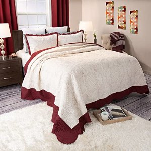 Lavish Home Juliette Embroidered Quilt 3 Pc. Set-King, Multicolor
