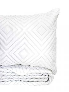 Melange Home Bedford Lane Collection Diamond Square Cotton Quilt Set, King, Grey