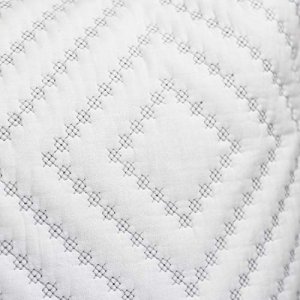 Melange Home Bedford Lane Collection Diamond Square Cotton Quilt Set, King, Grey