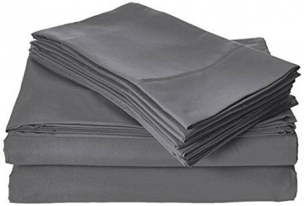 Cathay Home 4 pcs Sheet Set, Queen, Gray