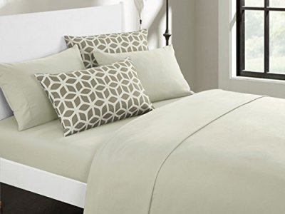 Chic Home Bailee 6 Piece Sheet Set Contemporary Super Soft Solid Color Deep Pocket Design - Includes Flat & Fitted Sheets and Bonus Printed Pillowcas