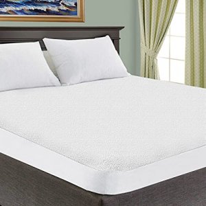 Knitted Rayon from Bamboo Waterproof Mattress Protector, Best Bedding Encasement for Mattress, Home Essentials for New Apartment, House, Condo, or Do