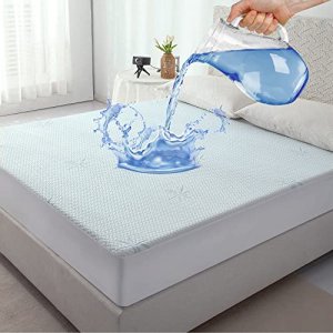 Jet's Home Full Waterproof Mattress Protector - Soft Breathable Mattress Pad Cover Machine Washable Mattress Protector Cover Quiet Non Noisy Bed Cove