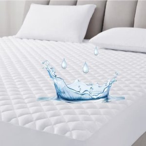 Quilted Fitted King Mattress Pad Cover, Waterproof Mattress Protector, Deep  Pock