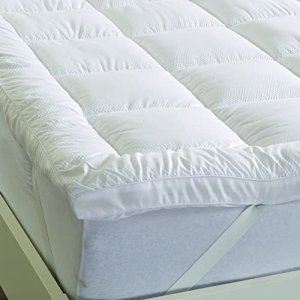 Great Bay Home Extra Thick King Mattress Topper - Breathable and Extra Soft Down Alternative Featherbed - 2-Inch Thick Mattress Pad - Extra Cushion M