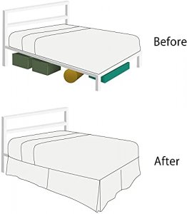 Vedanta Home Collection Queen Size Bed Skirt Split Corner White 1000 Thread Count 100% Natural Cotton Queen Bedskirt White 18 Inch Talored Drop Shrin