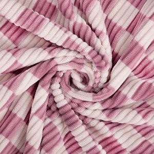 3D Stripe Gingham Baby Blanket for Boys Girls Chessboard Grid Warmer Comfort with Double Layer Dotted Backing Stripe Design Decor Home Bed Blanket fo