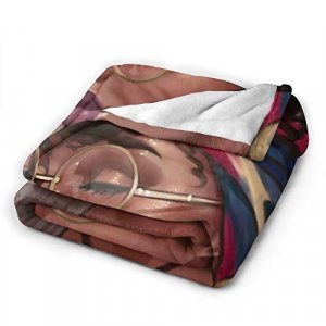 Abucaky African American Black Girl Lady Fleece Throw Blanket Ultra Soft Cozy Decorative Flannel Blanket All Season for Home Couch Bed Chair Travel 8