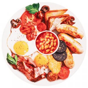 BATTILO HOME Novelty Breakfast Food Blanket Funny Soft Flannel Large Brunch Blankets for Adults Pets Friends Couch Bed Sofa Travel, Diameter 59 inch