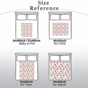 Floral Rose Throw Blanket, Flannel Soft Warm Cozy Floral Print Blanket, Plush Home Throws Blankets for Girl Women Mom Grandma, All Season Bed or Couc