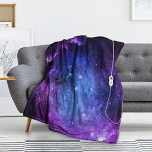 ARIGHTEX Boys Electric Blanket Heated Throw - Kids Space 50x60 inch Sherpa Flannel Heated Blanket - with 8 Hours Auto Shut Off for Home Office Use, 3