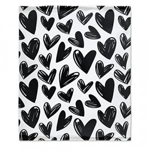 Fukurokuju Cute Heart Pattern Flannel Throw Blanket Soft Cozy Cute Print Plush Blankets for Sofa Couch Bed Home Decorations Gift 60