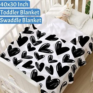 Fukurokuju Cute Heart Pattern Flannel Throw Blanket Soft Cozy Cute Print Plush Blankets for Sofa Couch Bed Home Decorations Gift 60