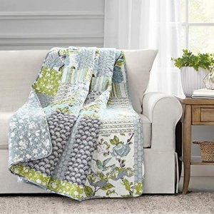 Lush Decor, Blue Roesser Throw Blanket, 50