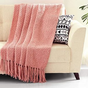 Throw Blanket 100% Polyester Soft Lightweight Decorative Handwoven Blanket with Tassels Fringe for Home Couch, Bed, Sofa, Travel, 50x60 Inch, Baby Pi