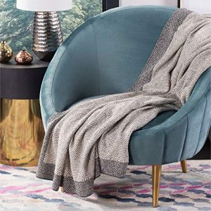 Safavieh Home Dania Dark Grey and Natural 50 x 60-inch Knit Blanket Throw