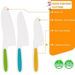 Kids Knife Set for Real Cooking, Toddler Safe Knives with Storage Case, Firm Grip, Serrated Edges, BPA-Free Nylon Kitchen Knives for Kids