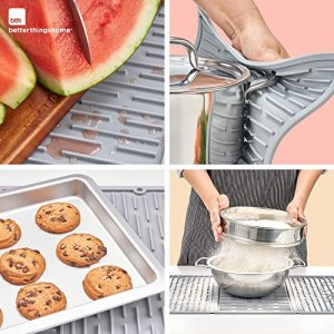 3 Fold Silicone Drying Mat Trifold Large Dish Drainer Mat for