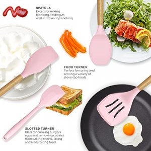 14 Pcs Silicone Cooking Utensils Kitchen Utensil Set - 446f Heat  Resistant,turner Tongs, Spatula, Spoon, Brush, Whisk, Wooden Handle Gray  Kitchen Gadg