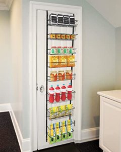8-Tier Over the Door Pantry Organizer for Home, Steel Metal Shower Organizer, Kitchen Storage Spice Rack for Seasoning, Glass Jars, Water Bottle, Pic