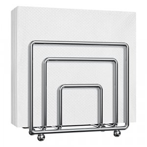 Housolution Napkin Holder, Simple Design Metal Napkin Holders Upright Decorative Napkins Holder for Home Kitchen Table, Silver