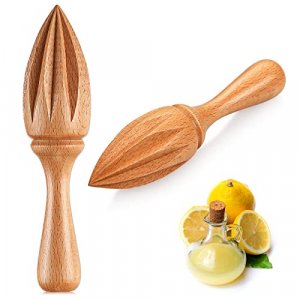 2 Pcs Wooden Citrus Reamer Lemon Hand Juicer Beech Wood Handheld Citrus Juicer Easy to Hold Kitchen Juicing Tool Manual Orange Lime Lemon Juice Reame