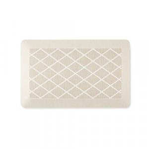 Martha Stewart Miles Modern Diamond Anti-Fatigue Air-Infused Kitchen Mat, Beige, 19.6
