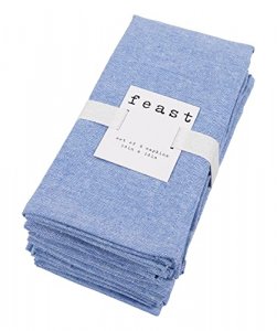 KAF Home Overbrook Chambray Dinner Napkins - Set of 8 (Blue)