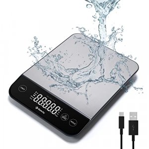 Etekcity Food Kitchen Scale 22lb, Digital Weight Grams and Oz for Weight Loss, Baking and Cooking, 0.05oz/1g Precise Graduation,5 Weight Units, IPX6 