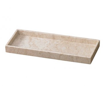 Creative Home Natural Champagne Marble Vanity Tray Towel Tray Bathroom Countertop Organize Tray, 6.5
