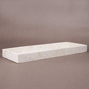 Creative Home Natural Champagne Marble Vanity Tray Towel Tray Bathroom Countertop Organize Tray, 6.5