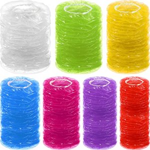 280 Pieces Reusable Bowl Covers Elastic Edging 7 Sizes Colorful Food Covers Stretchable Food Storage Covers Plastic Food Wrap for Bowls Plates Dish H